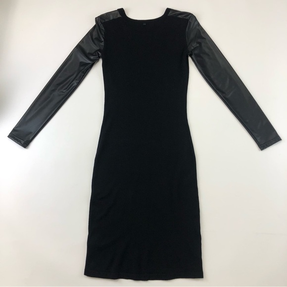 Rudsak black vegan leather sleeve knit dress XS - Picture 11 of 11